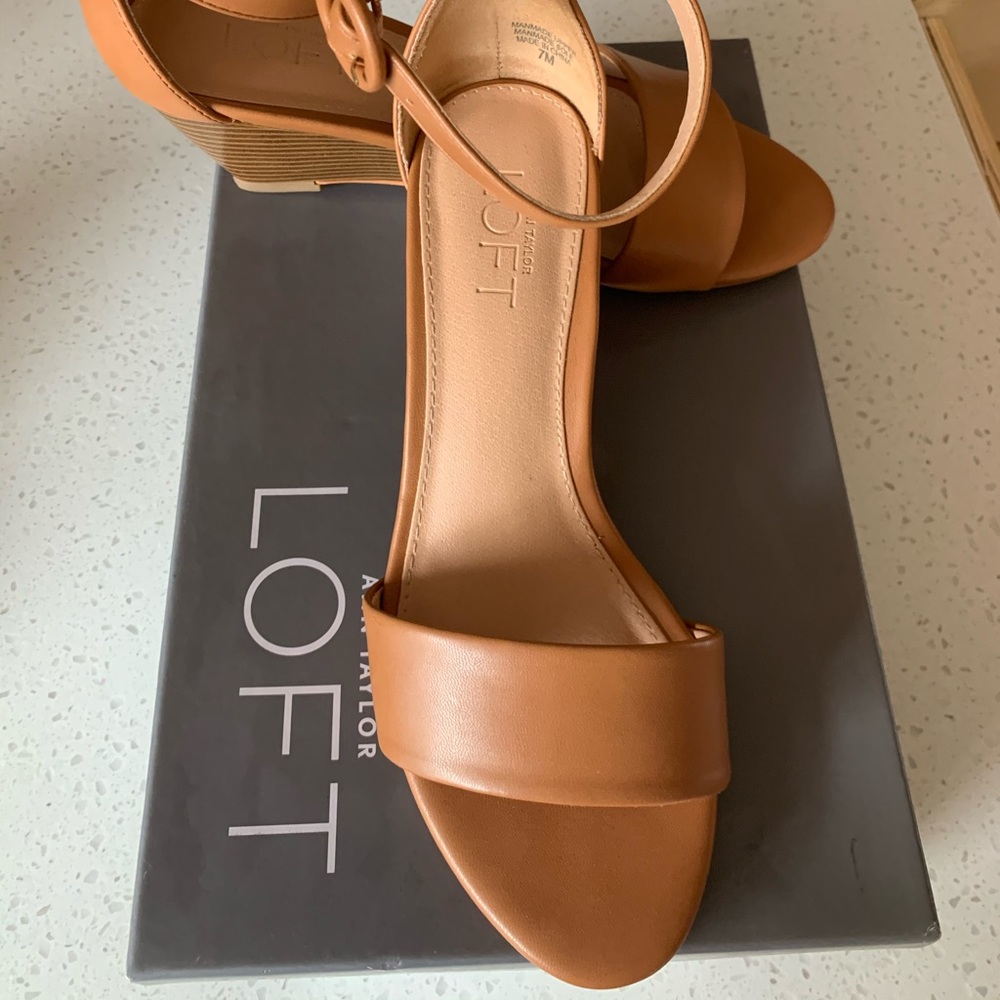 Ann Taylor Loft Minimal Low Wedge Cocoa Powder